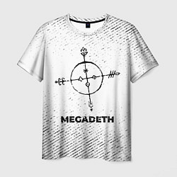 Мужская футболка Megadeth с потертостями на светлом фоне