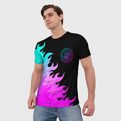 Футболка мужская Ramones неоновый огонь, цвет: 3D-принт — фото 2