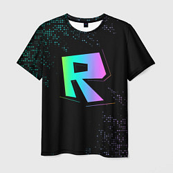 Футболка мужская Roblox logo neon, цвет: 3D-принт