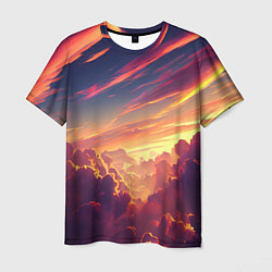 Мужская футболка Закатное солнце в облаках