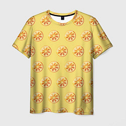 Мужская футболка Апельсин Паттерн - Желтая версия