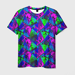 Мужская футболка Неоновый абстрактный геометрический узор