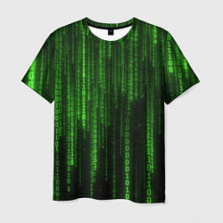 Мужская футболка Двоичный код зеленый