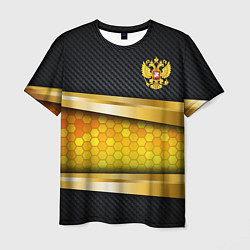 Мужская футболка Black & gold - герб России