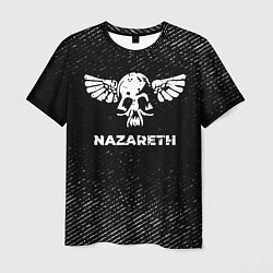 Мужская футболка Nazareth с потертостями на темном фоне