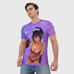 Футболка мужская Моя новая горничная очень подозрительна - фон из б, цвет: 3D-принт — фото 2