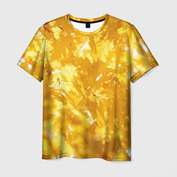 Футболка мужская Золотые листья на ветках, цвет: 3D-принт
