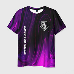 Мужская футболка System of a Down violet plasma