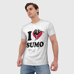 Футболка мужская I love sumo fighter, цвет: 3D-принт — фото 2