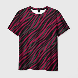 Мужская футболка Модный полосатый красно- черный узор Зебра