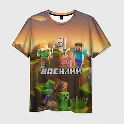 Футболка мужская Василий Minecraft, цвет: 3D-принт