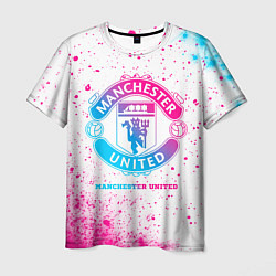 Мужская футболка Manchester United neon gradient style