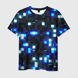Мужская футболка Неоновые светящиеся квадраты