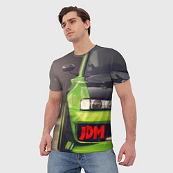 Футболка мужская JDM машина зеленая тюнингованная, цвет: 3D-принт — фото 2