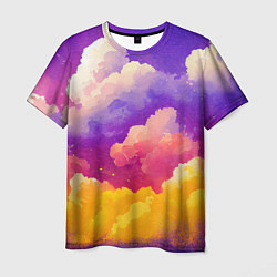 Мужская футболка Акварельный закат в облаках