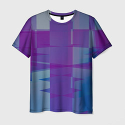 Мужская футболка Геометрические объёмные фиолетовые кубы