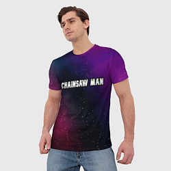 Футболка мужская Chainsaw Man gradient space, цвет: 3D-принт — фото 2