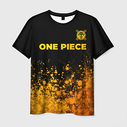 Футболка мужская One Piece - gold gradient: символ сверху, цвет: 3D-принт