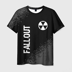Мужская футболка Fallout glitch на темном фоне: надпись, символ