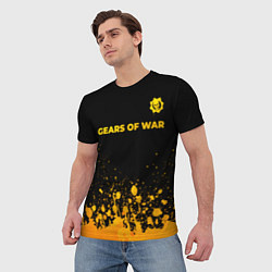 Футболка мужская Gears of War - gold gradient: символ сверху, цвет: 3D-принт — фото 2