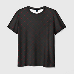 Футболка мужская Красные плитки на черном фоне, цвет: 3D-принт