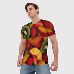 Футболка мужская Фруктово ягодный фон, цвет: 3D-принт — фото 2