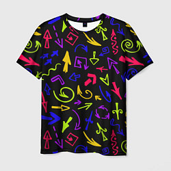 Мужская футболка Паттерн из разноцветных стрелочек