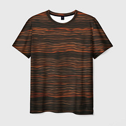 Мужская футболка Оранжевые абстрактные волны материи
