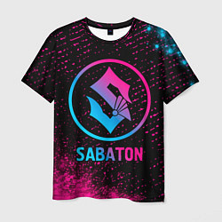 Мужская футболка Sabaton - neon gradient