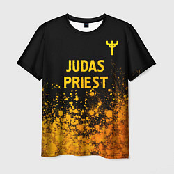 Футболка мужская Judas Priest - gold gradient: символ сверху, цвет: 3D-принт