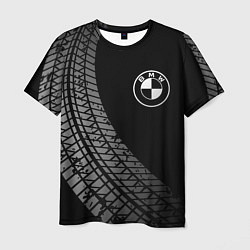 Футболка мужская BMW tire tracks, цвет: 3D-принт