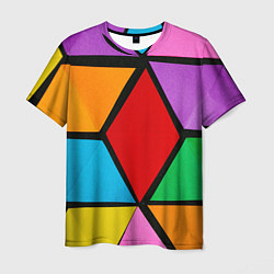 Мужская футболка Множество разноцветных ромбов