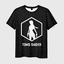 Футболка мужская Tomb Raider glitch на темном фоне, цвет: 3D-принт