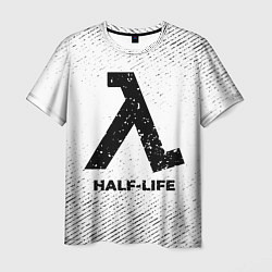 Футболка мужская Half-Life с потертостями на светлом фоне, цвет: 3D-принт