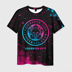 Мужская футболка Leicester City - neon gradient