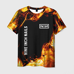 Мужская футболка Nine Inch Nails и пылающий огонь