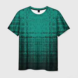 Мужская футболка Мозаичный узор в черно -зеленых тонах