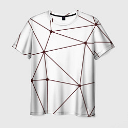 Мужская футболка Геометрические линии на белом фоне