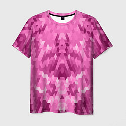 Мужская футболка Яркий малиново-розовый геометрический узор
