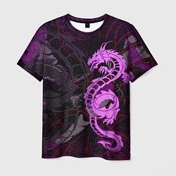 Мужская футболка Неоновый дракон purple dragon