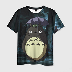 Мужская футболка Totoro in rain forest