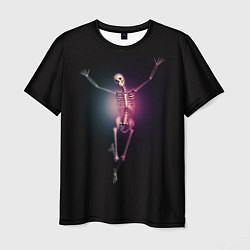 Футболка мужская Скелет в неоновом свете, цвет: 3D-принт