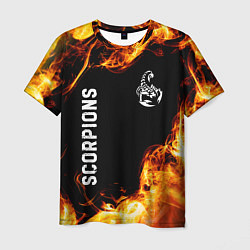 Мужская футболка Scorpions и пылающий огонь
