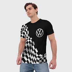 Футболка мужская Volkswagen racing flag, цвет: 3D-принт — фото 2