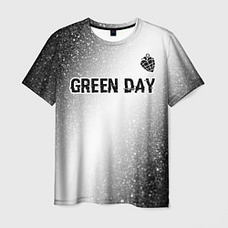 Мужская футболка Green Day glitch на светлом фоне: символ сверху