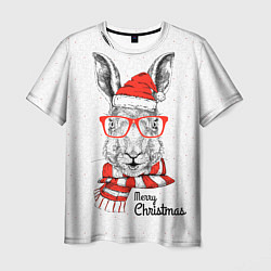 Мужская футболка Santa Rabbit Merry Christmas!