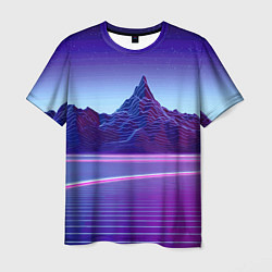 Мужская футболка Neon mountains - Vaporwave