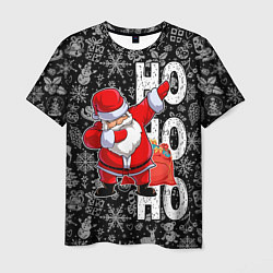 Мужская футболка Santa Claus, dabbing, through the snow