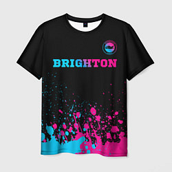 Мужская футболка Brighton - neon gradient: символ сверху