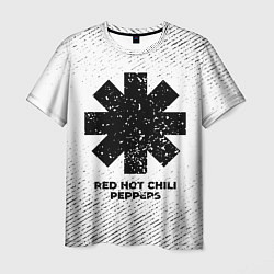 Футболка мужская Red Hot Chili Peppers с потертостями на светлом фо, цвет: 3D-принт